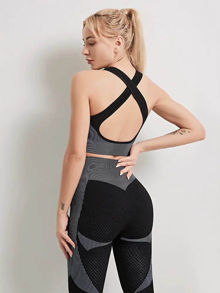 Yoga Clothes Gym Wear Women Fitness Clothing Outfit Workout Zipper Sportswear Long Sleeve Crop Bra Top Leggings Seperately Sold