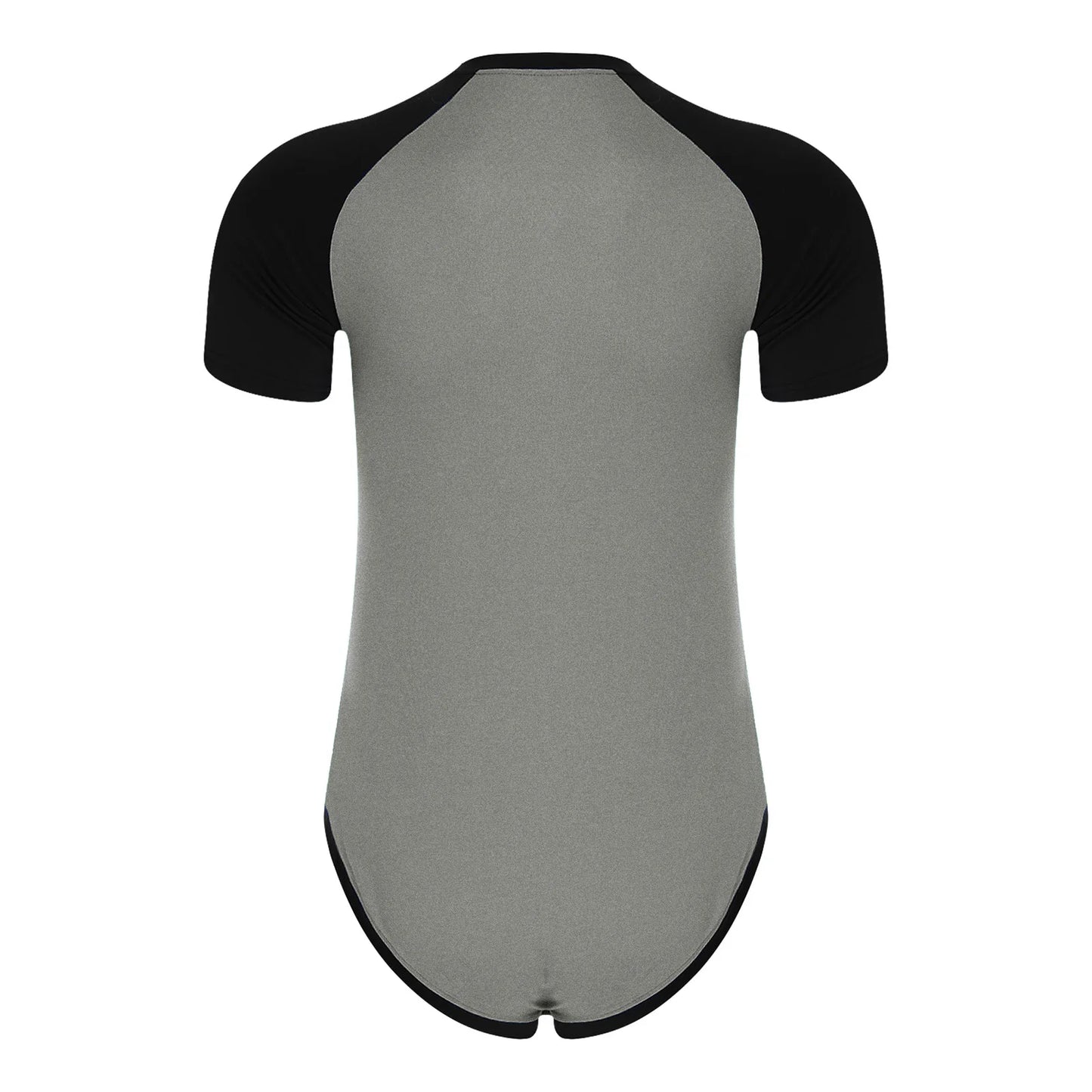 Men Adult Bodybuilding Wrestling Bodysuit Short Sleeve Slim Fit Shirt Jumpsuit for Daily Casual Workout Gym Sports Outfits