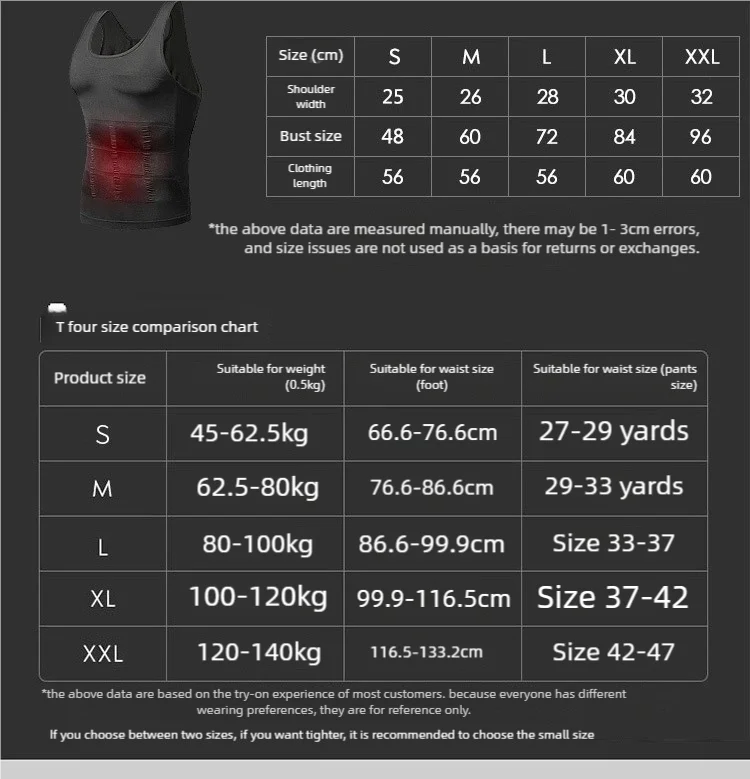 Men's Shapewear vest undershirt seamless waist body men's top vest corset Gym clothes
