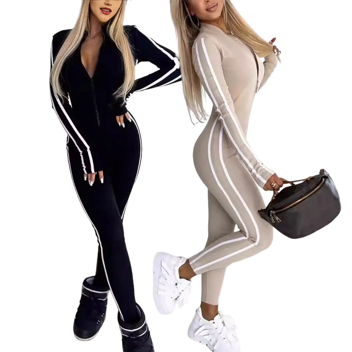 Yoga Set Women's Jumpsuits One-Piece Suit Zipper Short Sleeve Gym Push Up Workout Clothes Fitness Bodysuit Sportswear Tracksuit