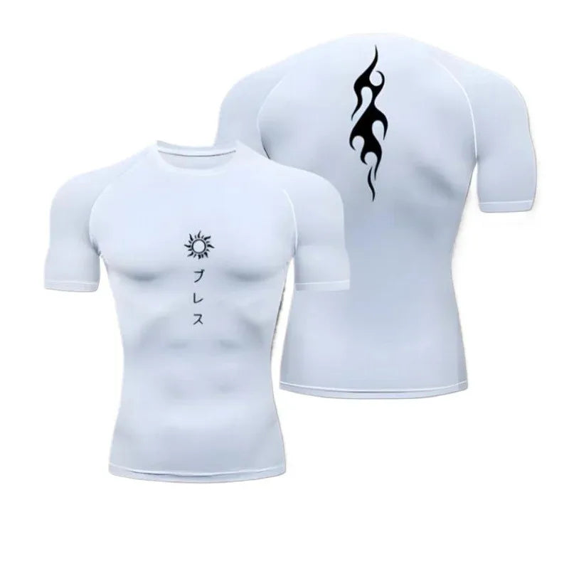 Men's sportswear gym tight fitting shirt muscle shirt running breathable quick drying top