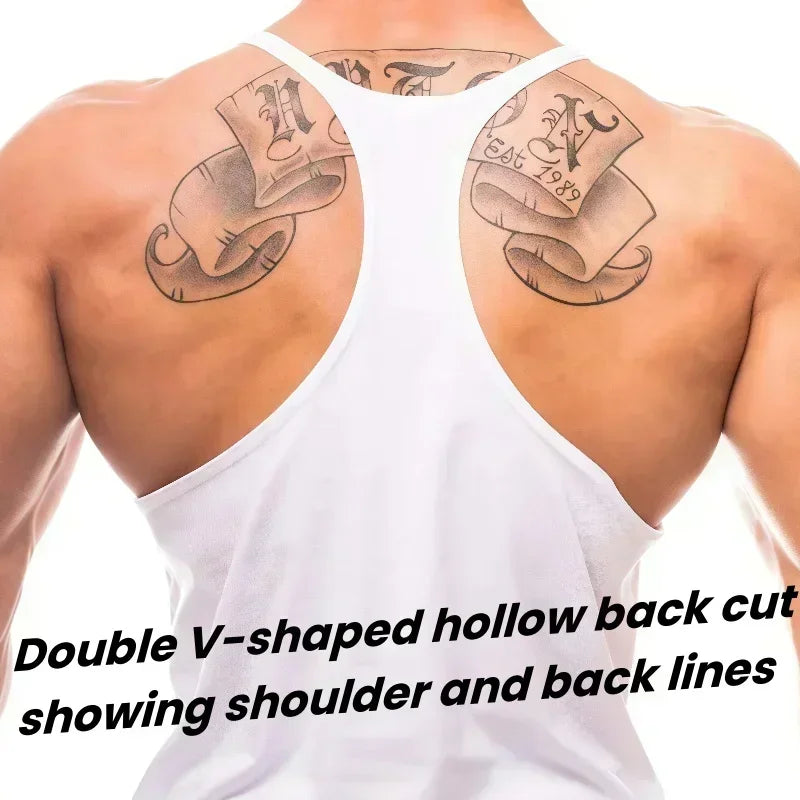 2025 Men's Clothing Bodybuilding and Fitness Stringers Athletic Training Vest Gym Men's Sportswear Workout Vest Muscle