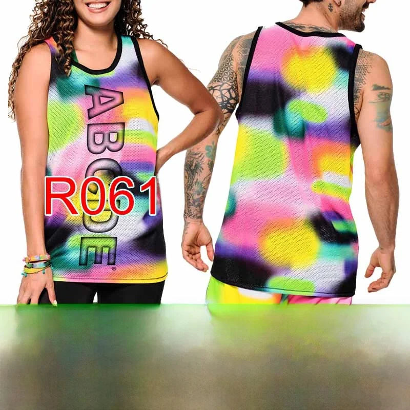 Zwzb Fitn Clothing Men's Women's T-irt Vest R06 Breathable Qui Dry Gymnastics Sportswear Casual Sle round Ne or...