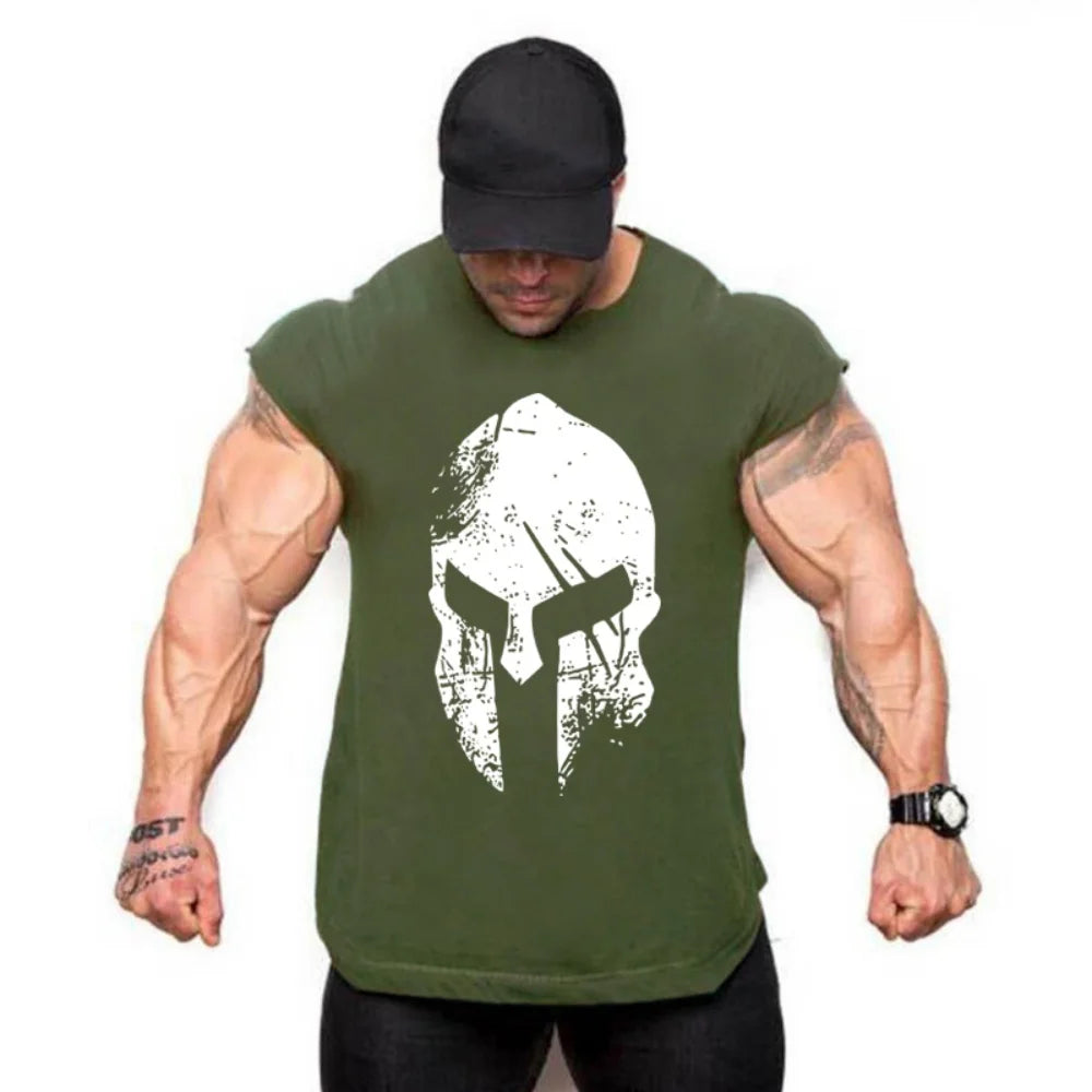 Men's summer fashion trend fitness sleeveless gym running shirt sports single muscle casual fitness clothing