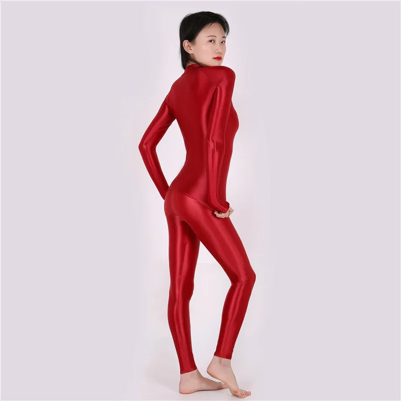 Yoga Suit Oily Pants+ Top Silky Shiny Sexy Workout Clothes for Women High Elastic Plus Size Gym Clothing Set