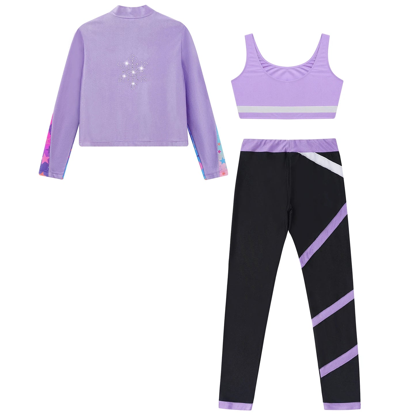 Children's Sport Suits Kids Sports Set For Girls Gym Athletic Outfits Vest with Legging Long Sleeve Zipper Sweatshirt Sportswear