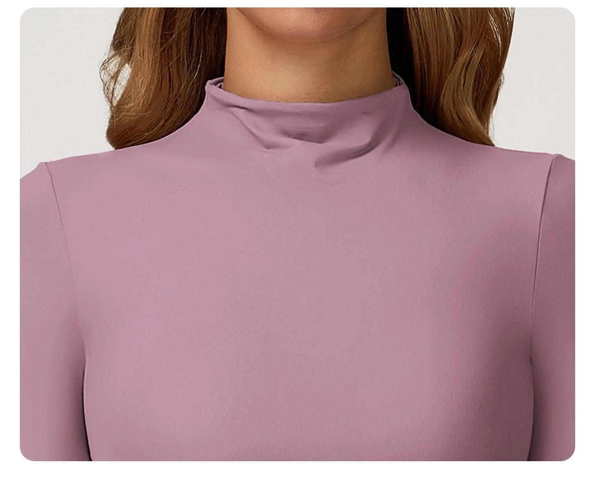 Yoga Shirts for Women 2025 Long Sleeve Quick-drying Fitness Sports Top Gym Clothes Workout Top High-necked Versatile Outer Wear