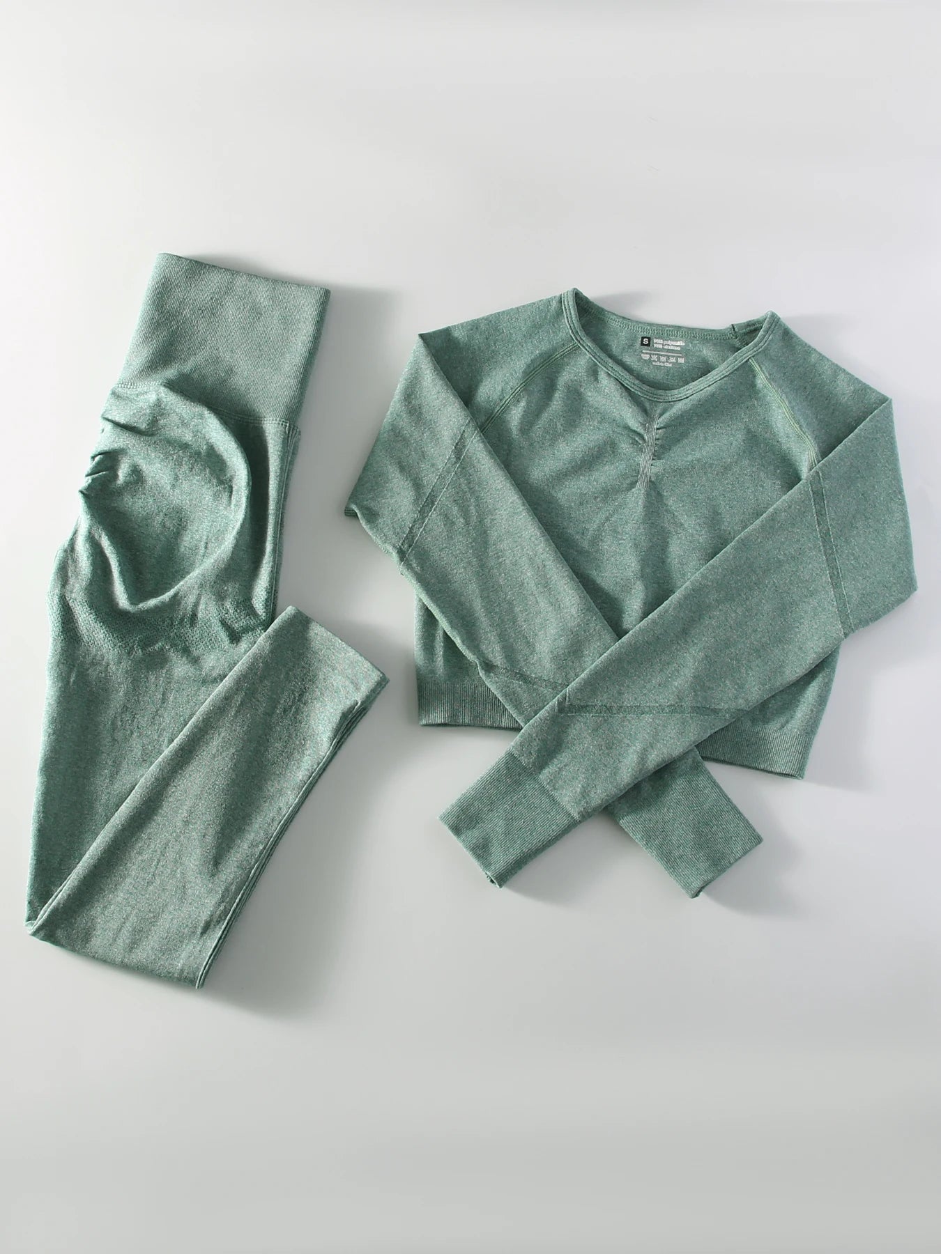 Women's 2 Piece Seamless Yoga Sportswear Set Gym Wear Fitness Wear Short Long Sleeve Top High Waist Leggings Fitness Sportswear