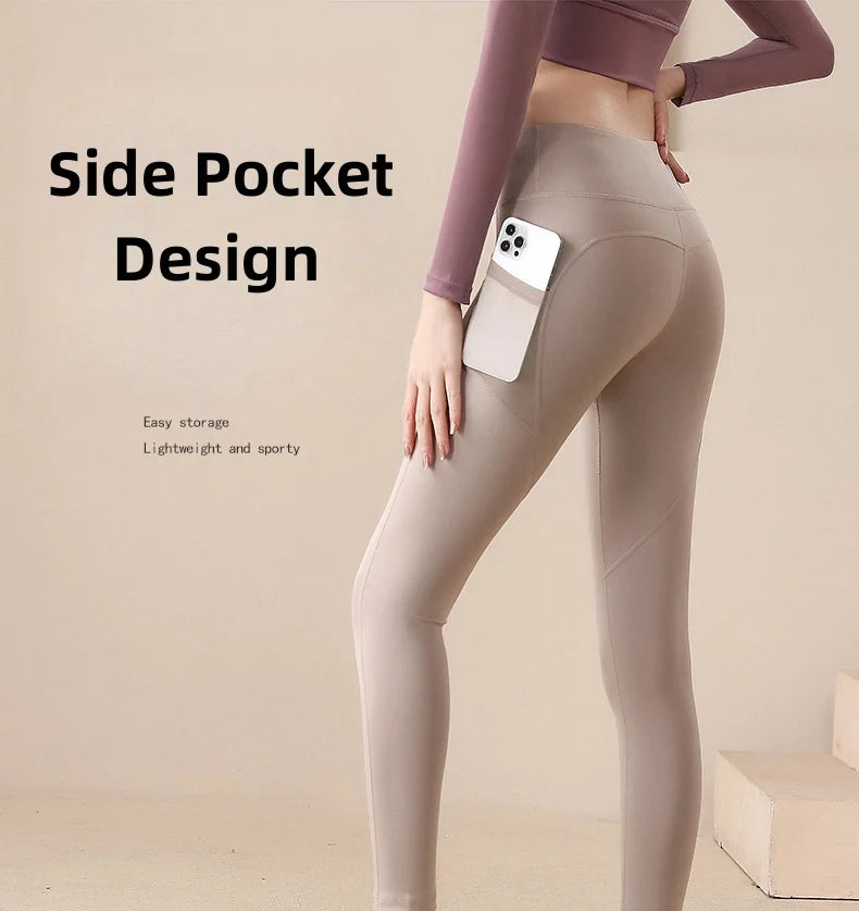 High Waist Jogger Mesh Side Pocket Fitness Gym Legging Sport Outfit for Woman Yoga Wear Tight Gym Workout Running Bike Clothing