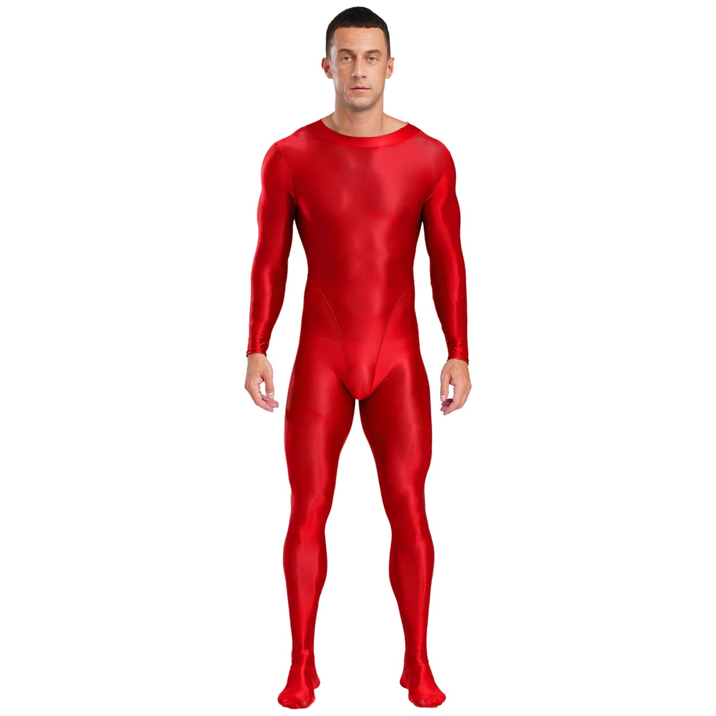 Gymnastics Wrestling Slim Fit Sport Jumpsuits Men Ling Sleeve Footed Body Legging Breathable Workout Gym Costumes Accessory