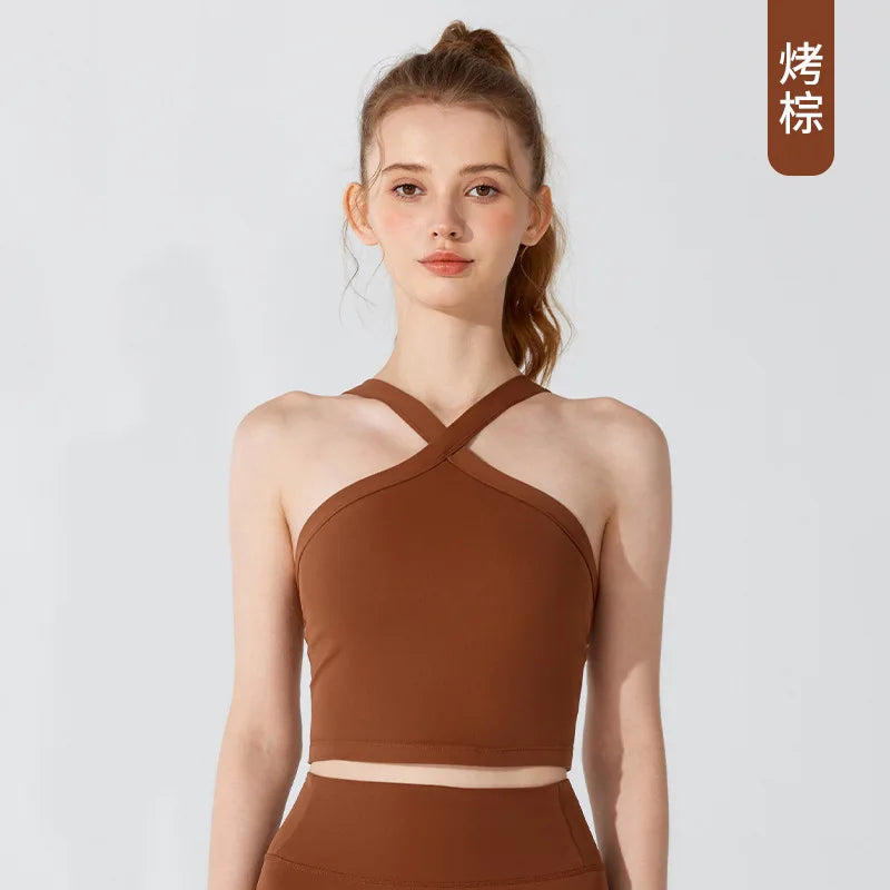 Sports Bra Top Qui Dry Running o Absorption Beautiful Ba Gym Yoga Clothes Summer Sports Underwear Women's Vest