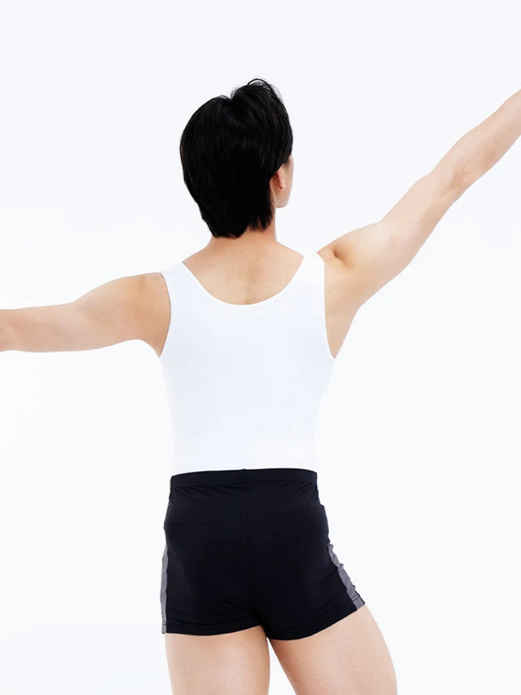 Ballet men's dance wear tights onesies vest nylon color matching training clothing professional gymnastics cloth