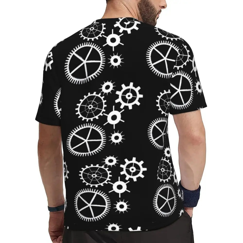 Gym T Shirt For Men Steampunk Design T-Shirts Fashion Wonderful Clockwork Vintage Summer Tees O Neck Streetwear Design Tops