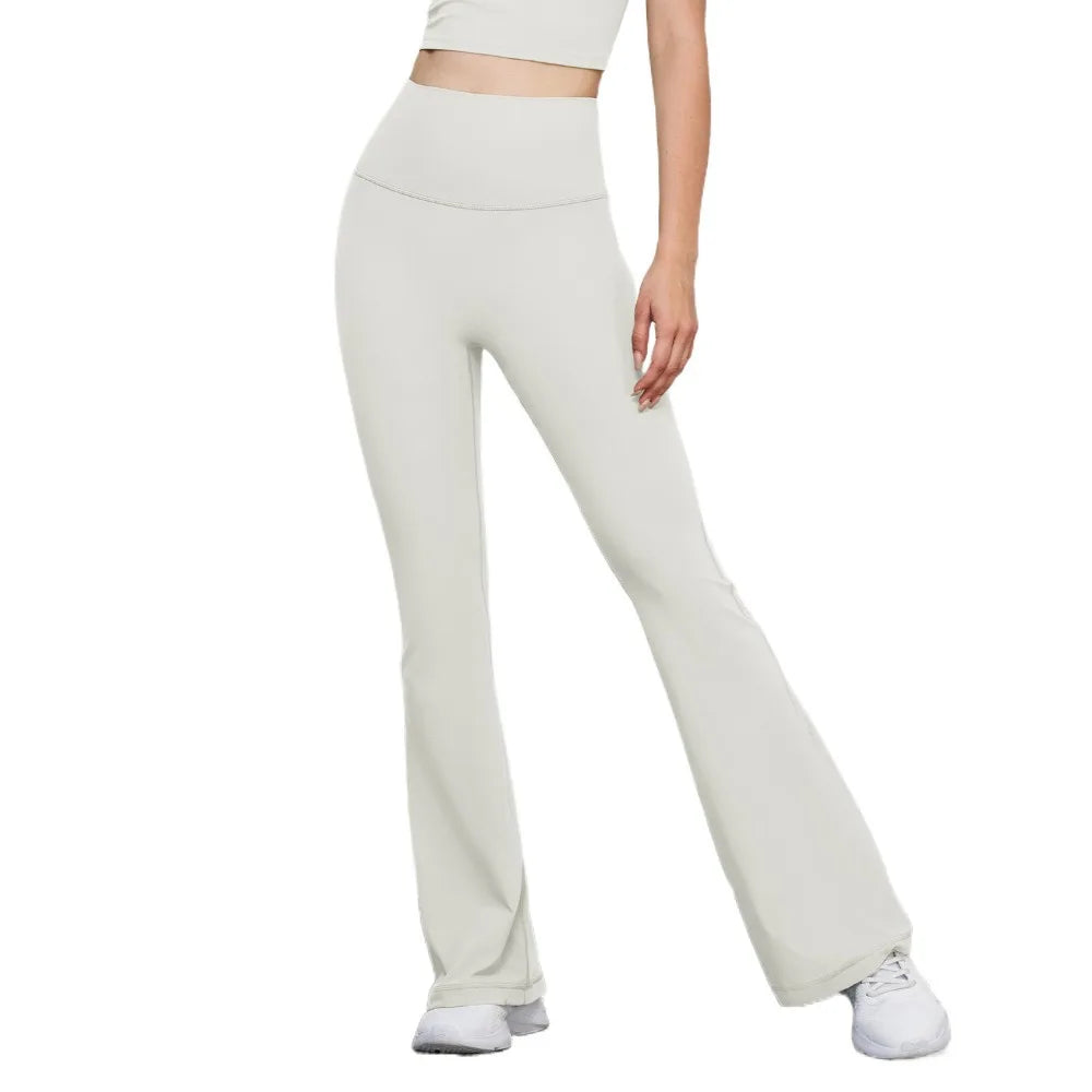 Gym High Waist Sports Flared Pants Wide Leg Hip Lifting Yoga Pants Breathable Stretchy Fitness Pants Exercise