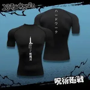 Compression Shirt Sportswear Gymwear Gym Jujutsu Kaisen Compressions Anime Fushiguro Gym Clothing Zenin Anime Gym Muscles