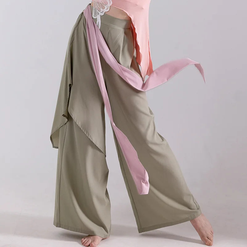 Modern Dance Dance Practice Clothing Long Sleeve Tops Body Training Clothing Classical Dance Dance Women's Loose Wide Leg Pants