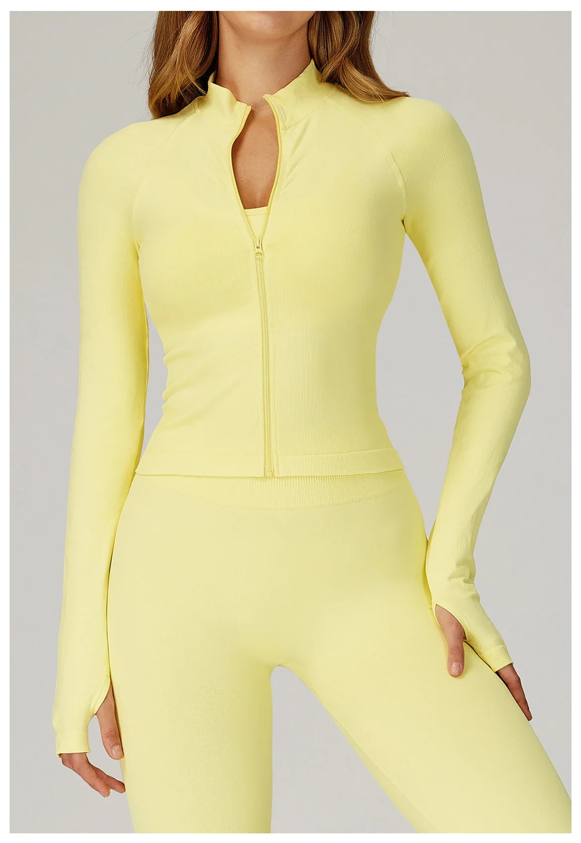 Seamless 2 Pieces Yoga Suit Sports Outfits Women Gym Set Women Tracksuit Running Workout Long Sleeve Sports Shirt Yoga Clothing