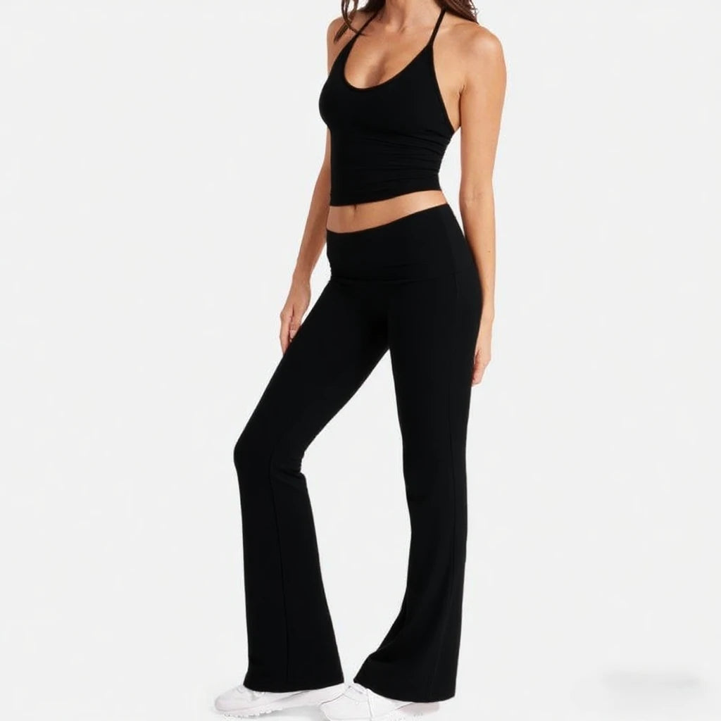 2 Pieces Yoga Set Gym Set Workout Clothes for Women High Waist bell-bottoms Sports Bra Suit Female Clothing Women Tracksuit vest