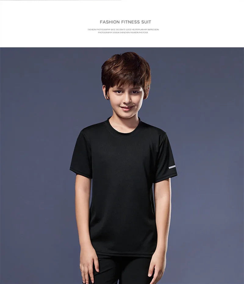 Children's Sportswear 2025 Summer Running Sportswear Boys Quick Dry Two-Piece Set Gym Clothing Fitness Suits With Shorts