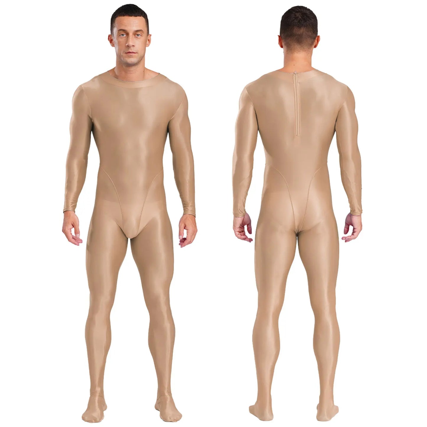 Gymnastics Wrestling Slim Fit Sport Jumpsuits Men Ling Sleeve Footed Body Legging Breathable Workout Gym Costumes Accessory