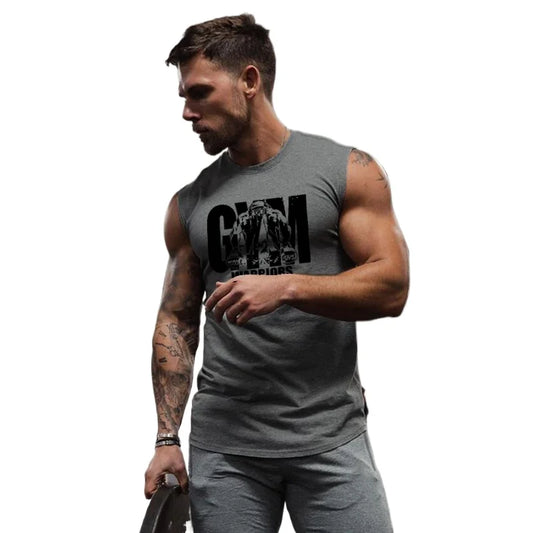 Mens Cotton Vests Gym Workout Sleeveless T Shirts Bodybuilding Muscle Clothing Fitness Sportwear Workout Muscle Tank Tops