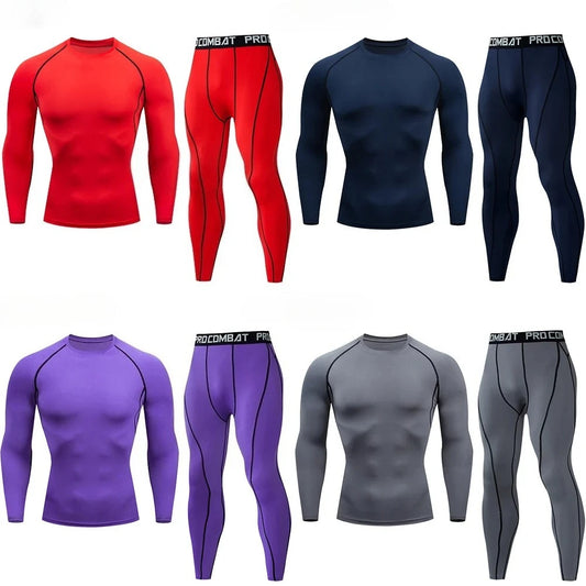Men's compression sportswear GYM tight fitting sports suit exercise jogging MMA fitness sports suit