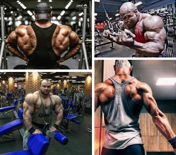 2025 New Cotton Exercise Gym Vest - Men's Muscle Sleeveless Sportswear, Front & Back Print Stringer for Bodybuilding Fitness