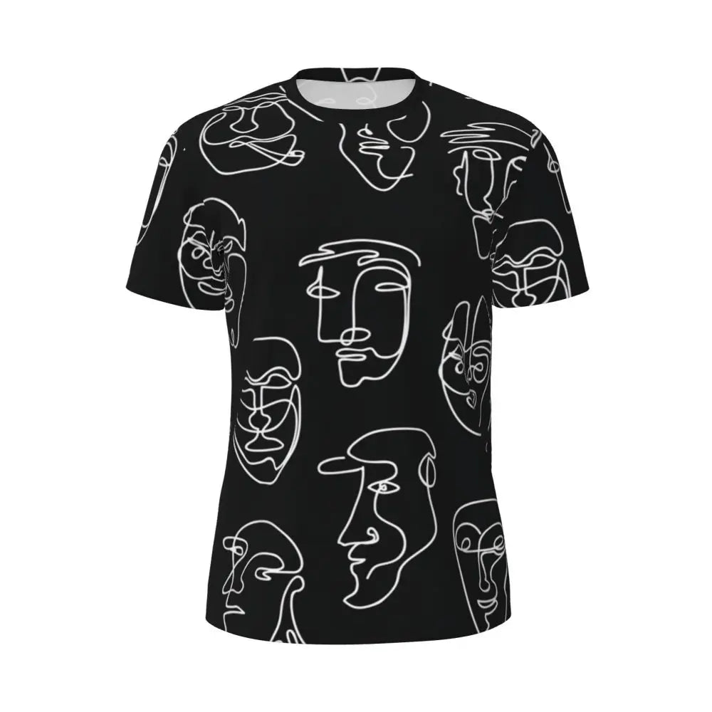 Gym T Shirt For Men Mondrian Line T-Shirts Trendy Cool Colorful Plaid Summer Tees O Neck Y2K Retro Graphic Clothing Gift Idea