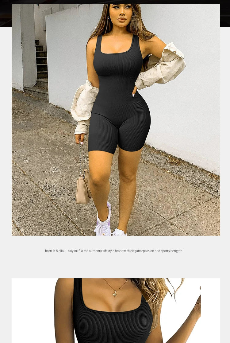 Seamless One-Piece Short Yoga Clothes Sportswear Women's Gym Push Up Workout Clothes Fitness Sports Bodysuit Yoga Suit