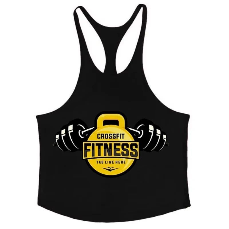 2025 Men's Clothing Bodybuilding and Fitness Stringers Athletic Training Vest Gym Men's Sportswear Workout Vest Muscle