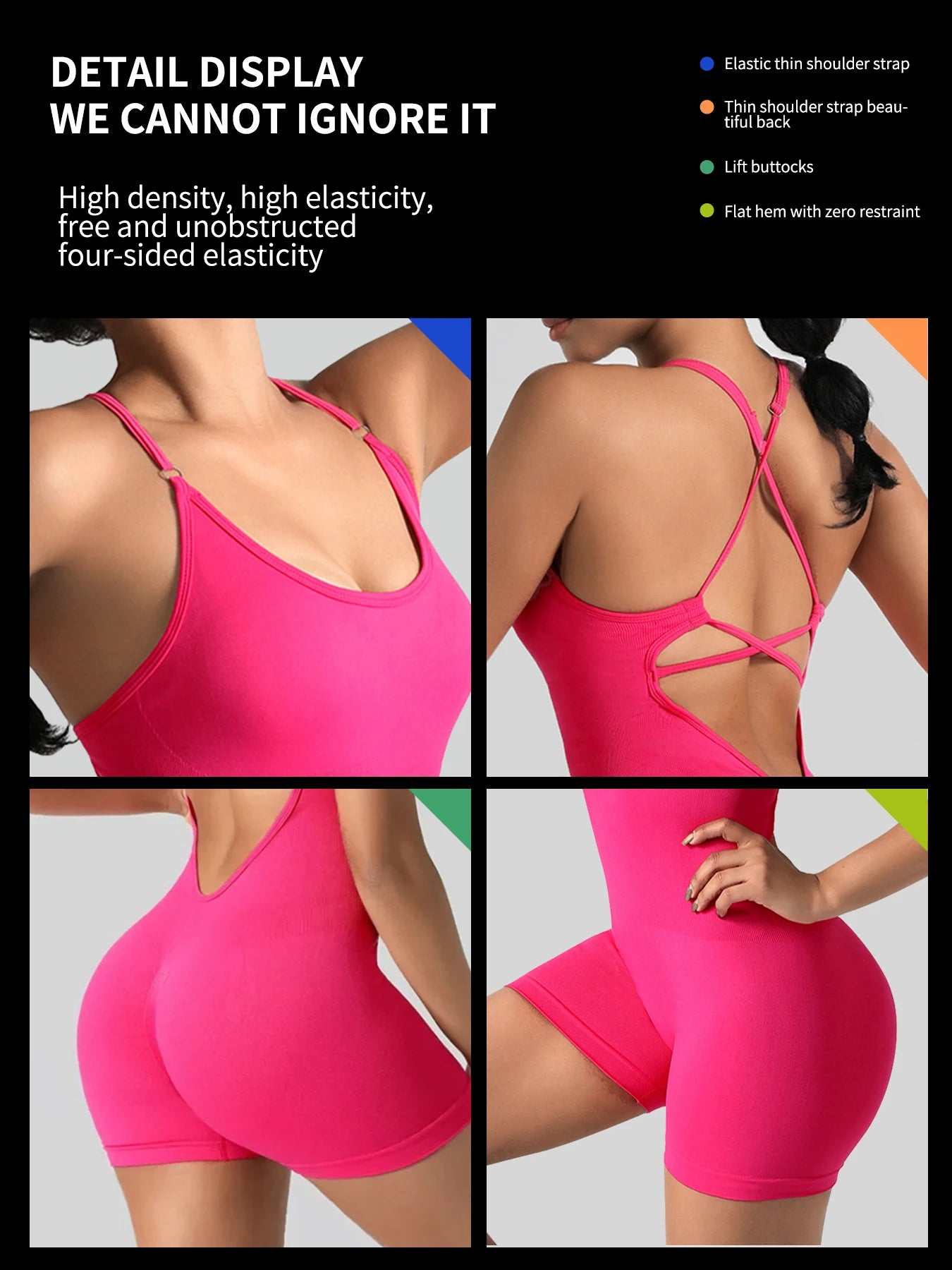 One-Piece Yoga Jumpsuit Skinny Short Sportswear Woman Gym Clothing Workout Clothes Fitness Stretch Bodysuit For Women tracksuit