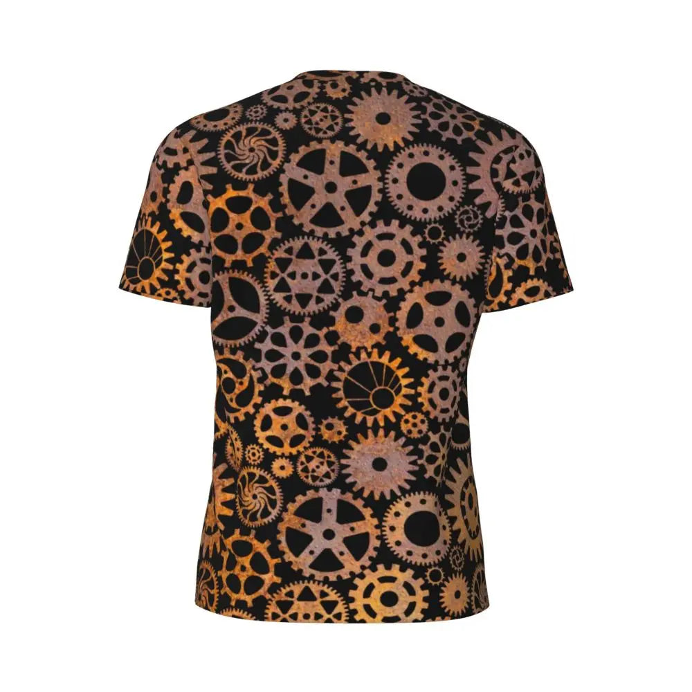 Gym T Shirt For Men Steampunk Design T-Shirts Fashion Wonderful Clockwork Vintage Summer Tees O Neck Streetwear Design Tops