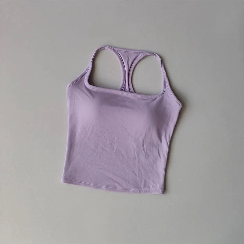 Sports and Fitness Vest with Chest Pad Summer Shockproof Beauty Back Nude Feeling Suit Pilates Training Yoga Top Yoga Clothing