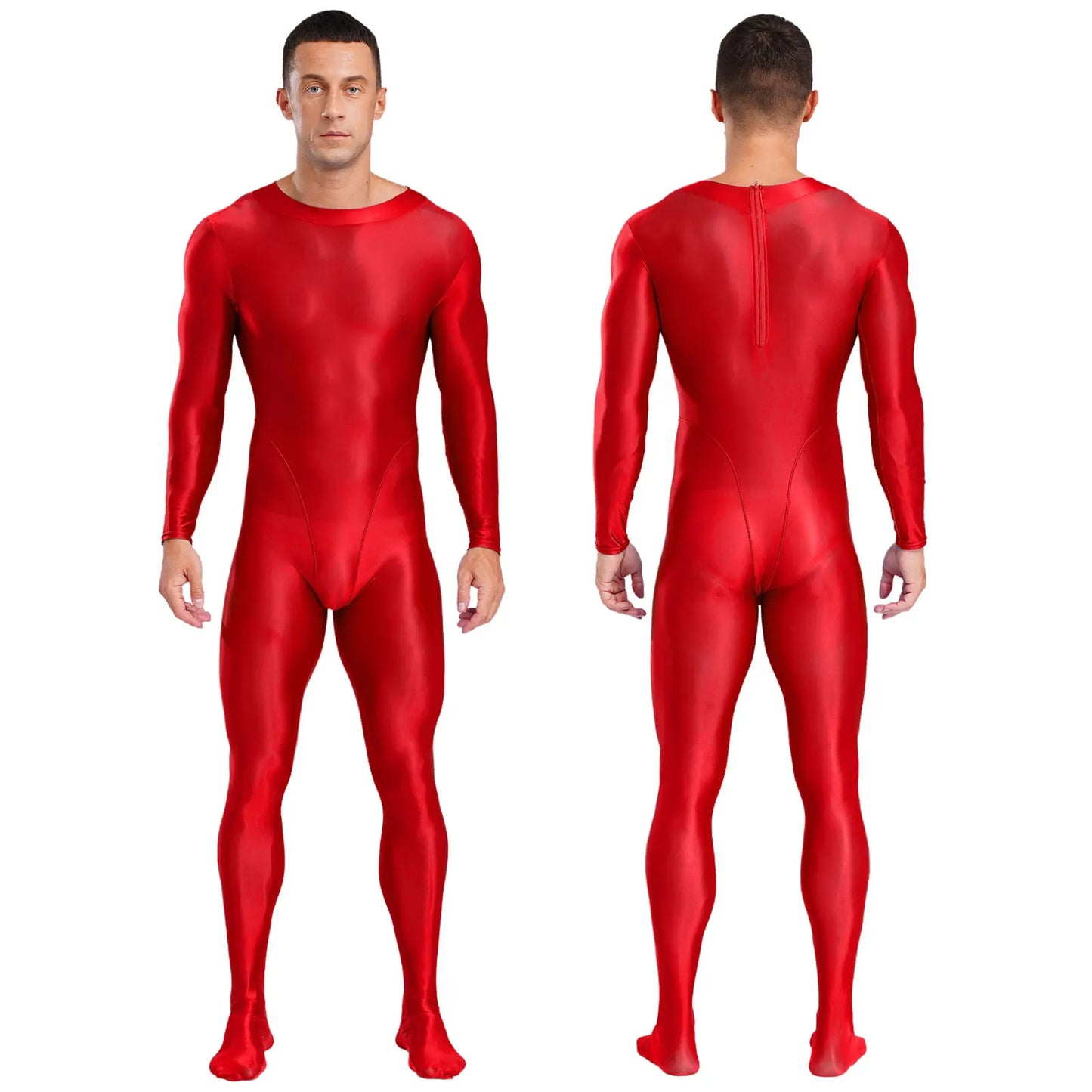 Gymnastics Wrestling Slim Fit Sport Jumpsuits Men Ling Sleeve Footed Body Legging Breathable Workout Gym Costumes Accessory