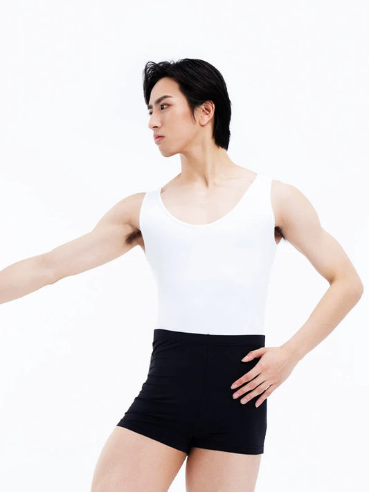 Ballet men's dance wear tights onesies vest nylon color matching training clothing professional gymnastics cloth