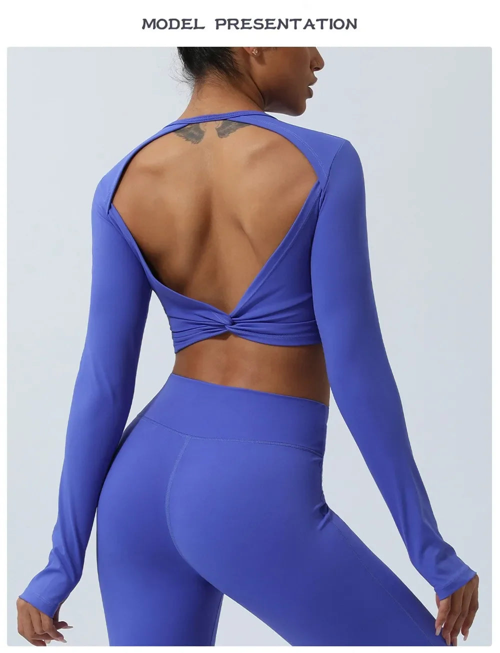 Sexy Backless Long Sleeve Yoga Clothing Stretch Gym Workout  Top Female Running Quick Dry Sportswear Women Back Cross Sports Top