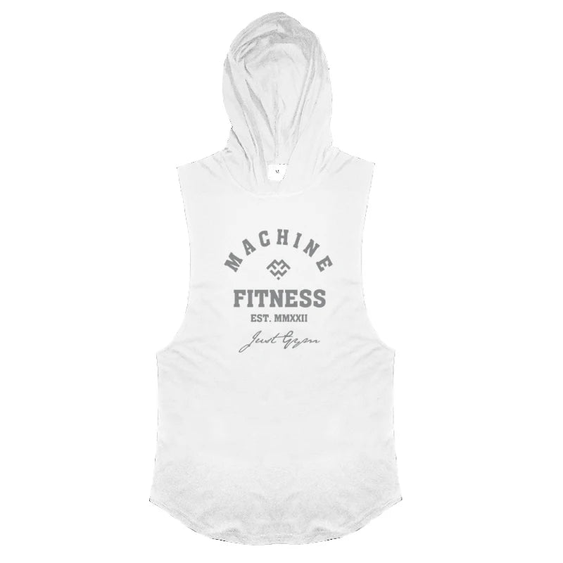 Gym Sport Hooded Clothing Summer Cotton Breathable Fitness Tank Tops Open Side Muscle Vests Mens Bodybuilding Sleeveless Hoodie