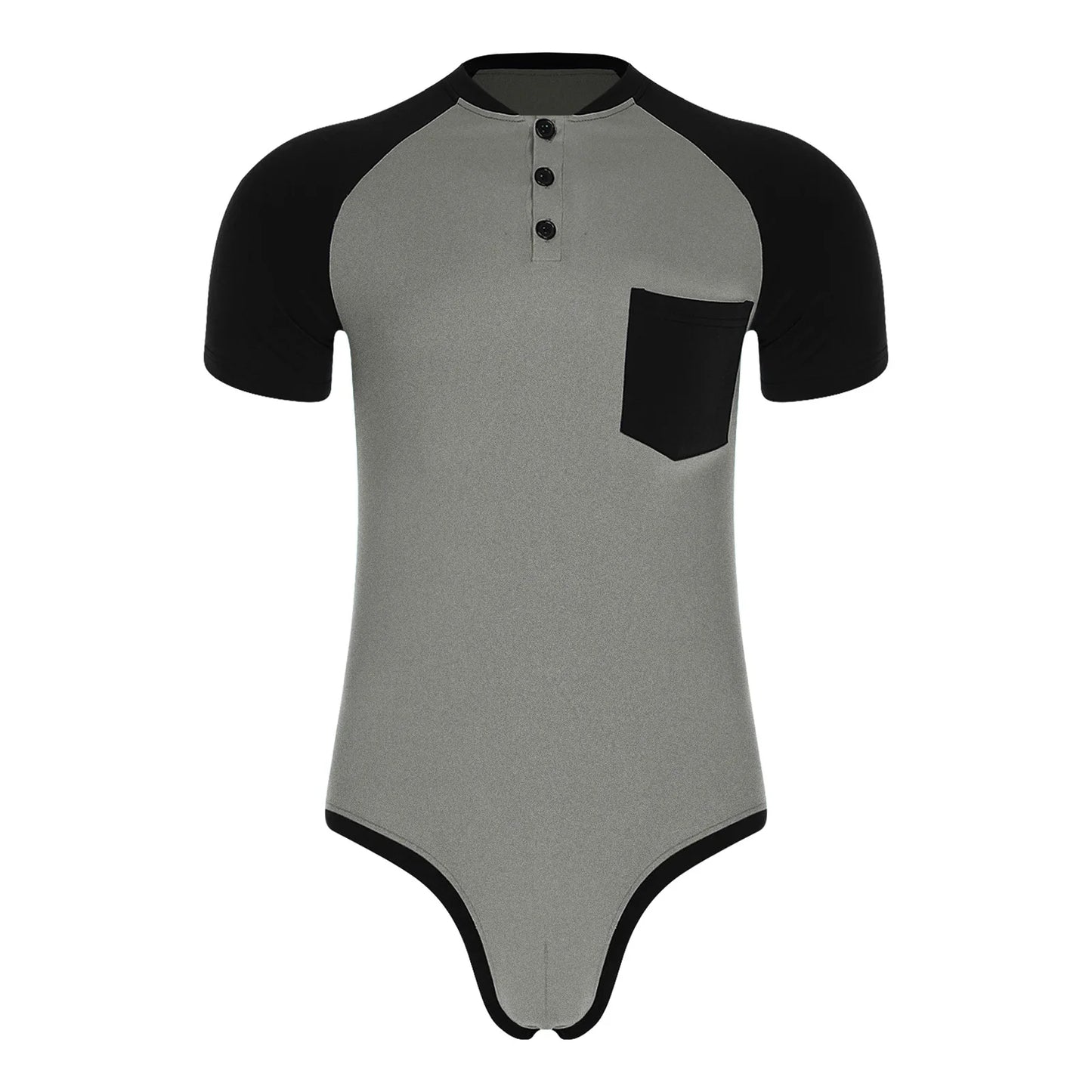 Men Adult Bodybuilding Wrestling Bodysuit Short Sleeve Slim Fit Shirt Jumpsuit for Daily Casual Workout Gym Sports Outfits