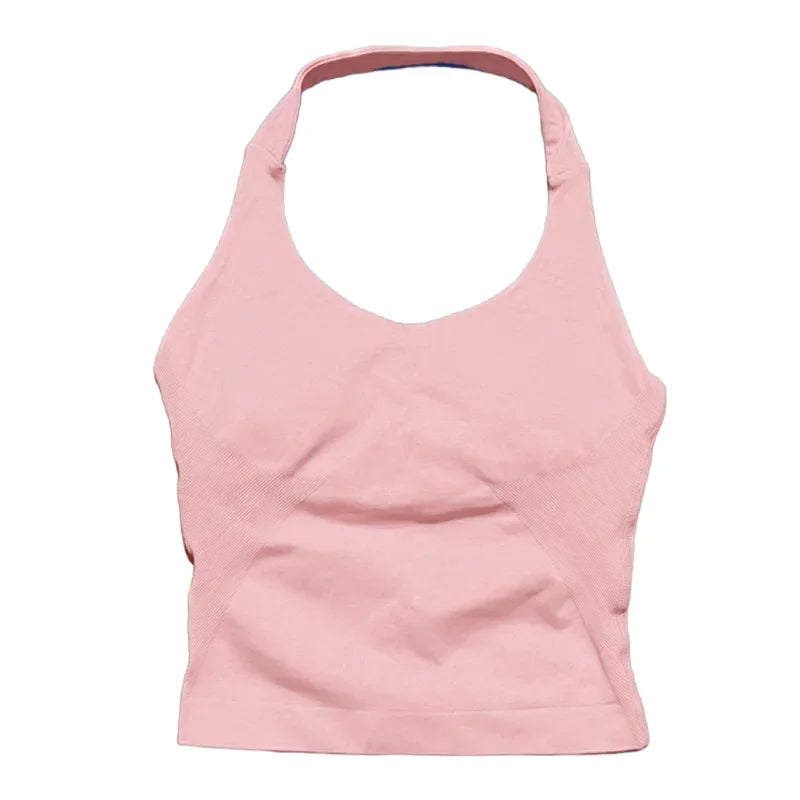 Woman  Yoga Clothing Backless Tank Tops Gym Vest  Push Up Sport Bras Running Vest Workout Tops Activewear Exercise Fitness