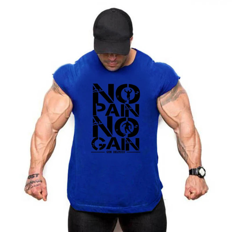 Gym Clothing Mens Bodybuilding Hooded Tank Top Cotton Sleeveless Vest Sweatshirt Fitness Workout Sportswear Tops Male Suspenders