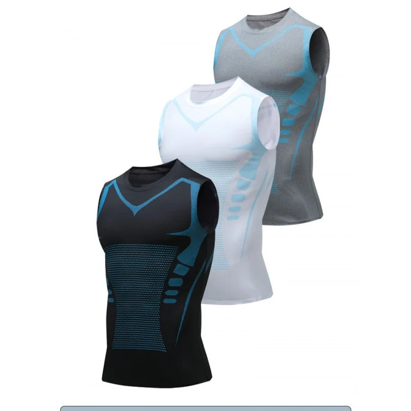 Men's Fitness Clothing Short Sleeve Sleeveless Tight Shirt Running Basketball Training Top Gym Vest Style Lightweight