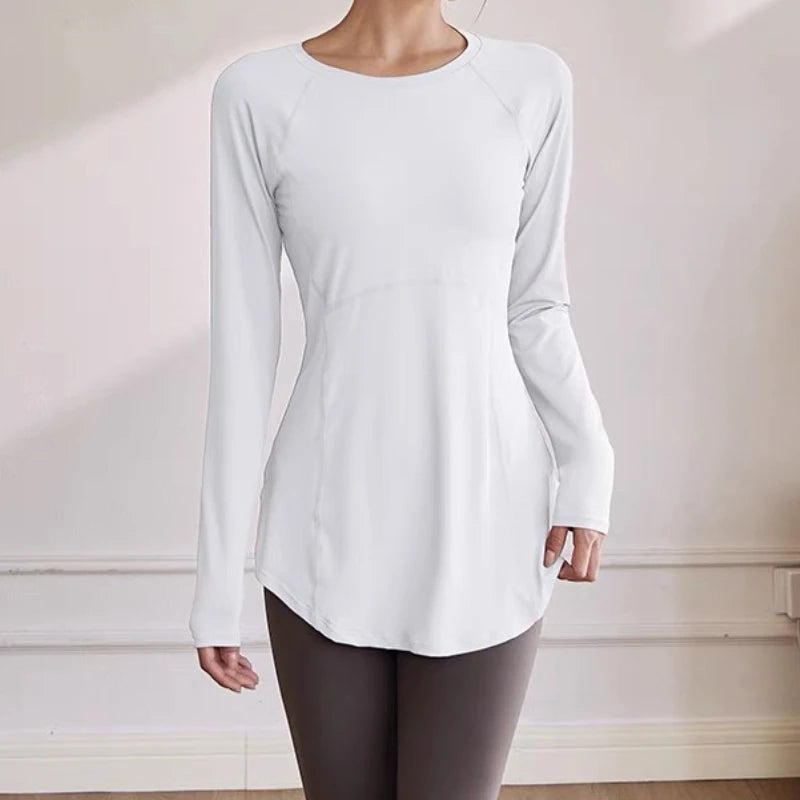 Long Sleeve Yoga Clothes Women Sportswear Woman Gym Running Blouses Shirts Sports Tops Fitness T-shirt для йоги одежда женская