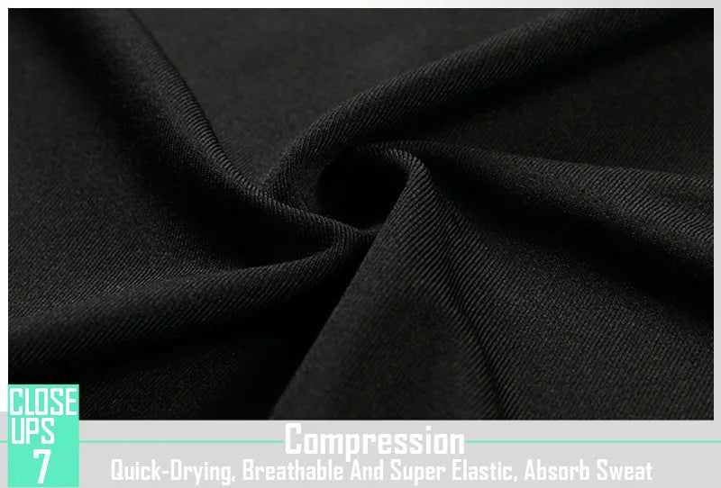 Men's T-shirt Fitness Compression Shirt Quick Dry Short Sleeve Gym Muscle Shirt Breathable White Black Sun protection Sportswear