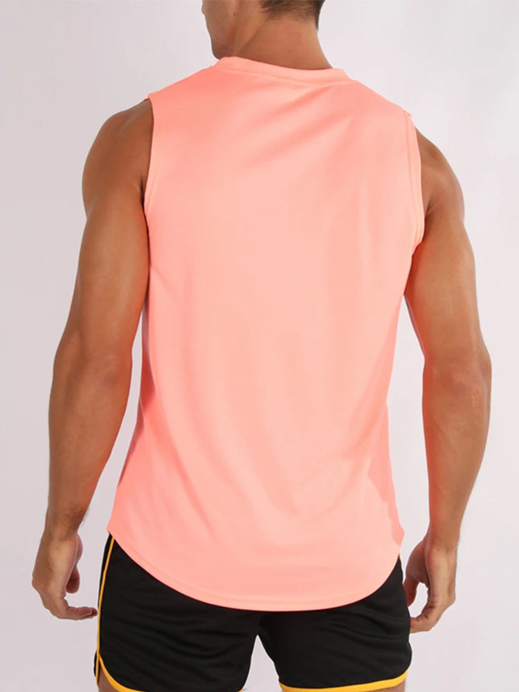2025 Summer  Men's Sleeveless Fitness Vest New Running Gym Sportswear Printed Men's Clothing for Fitness And Running