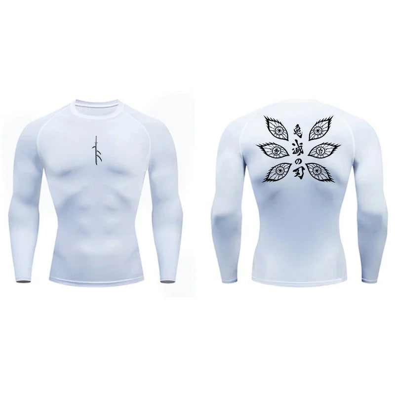 Gym Workout Running T-shirt Men Graphic Print Compression Shirt Breathable T-shirt Top Sports Quick-drying Bottoming Sportswear