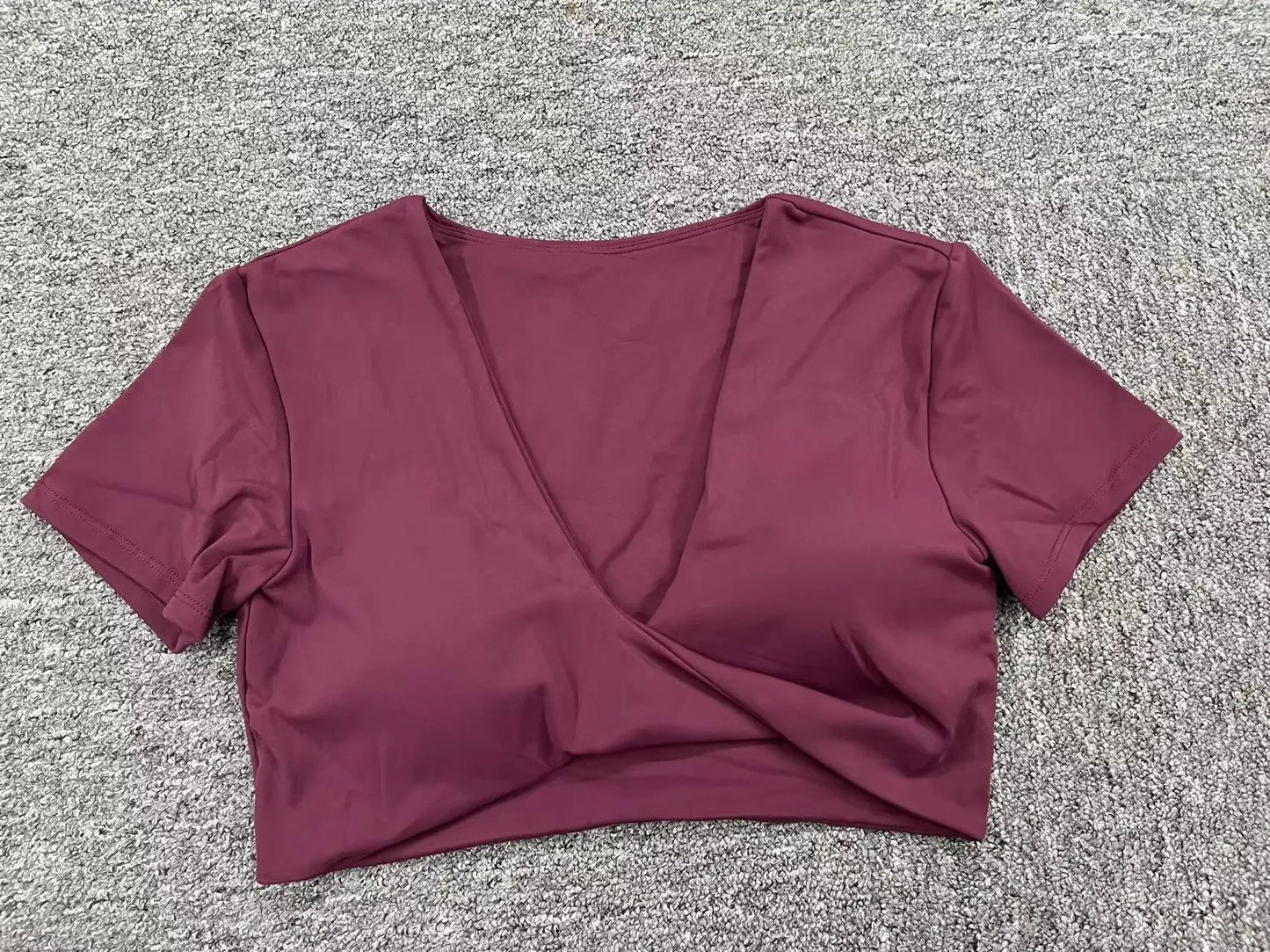 Women Sports Top Padding Gym T-shirt 2025 Sport Crop Top Woman Sportswear Yoga Clothing Tracksuit Brown Wine Red White Blue Navy