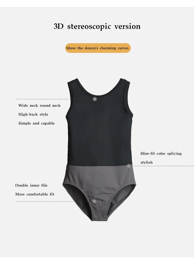 Ballet men's dance wear tights onesies vest nylon color matching training clothing professional gymnastics cloth