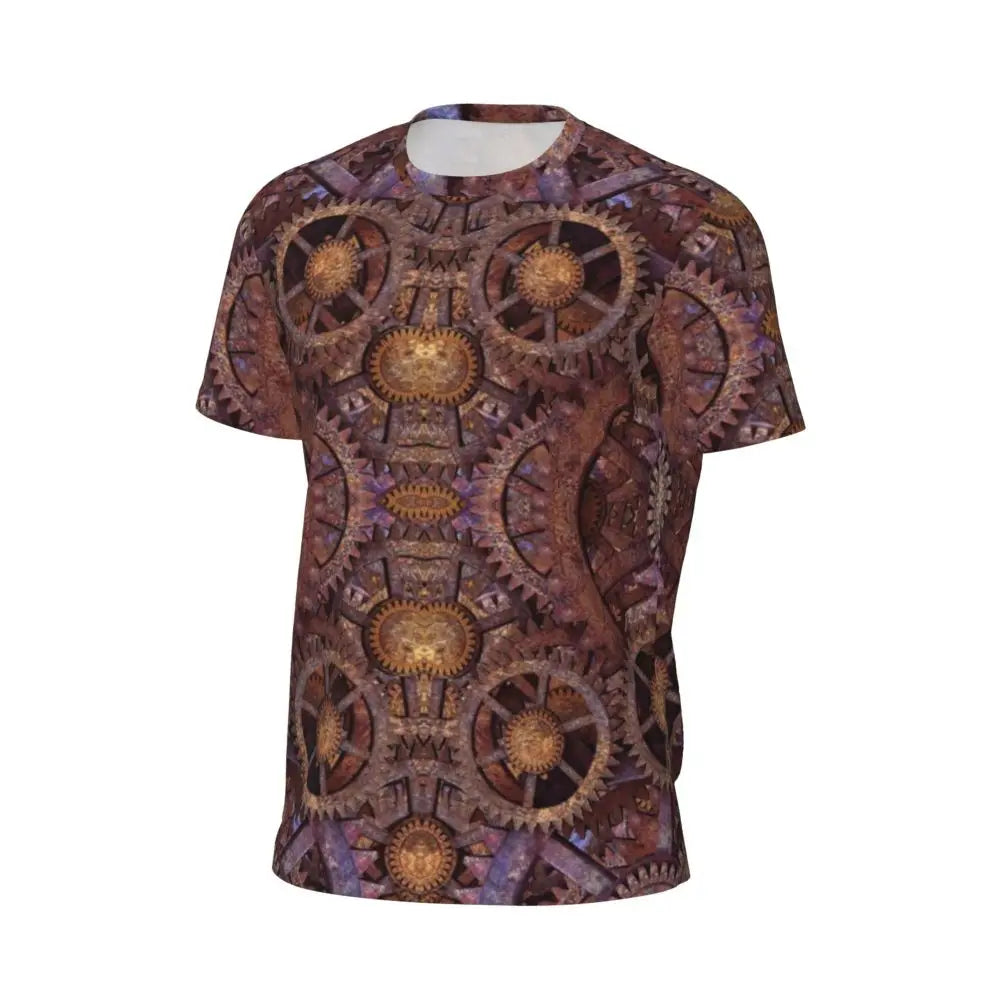 Gym T Shirt For Men Steampunk Design T-Shirts Fashion Wonderful Clockwork Vintage Summer Tees O Neck Streetwear Design Tops