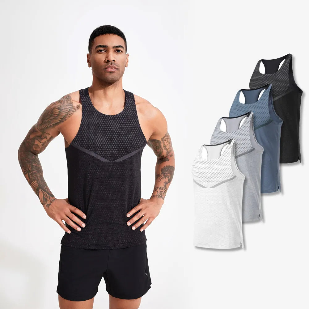 Men's Running Vest Outdoor Training Clothing Male Sportswear Sleeveless T-shirt Gym Jogging Tank Top Bodybuilding T Shirt