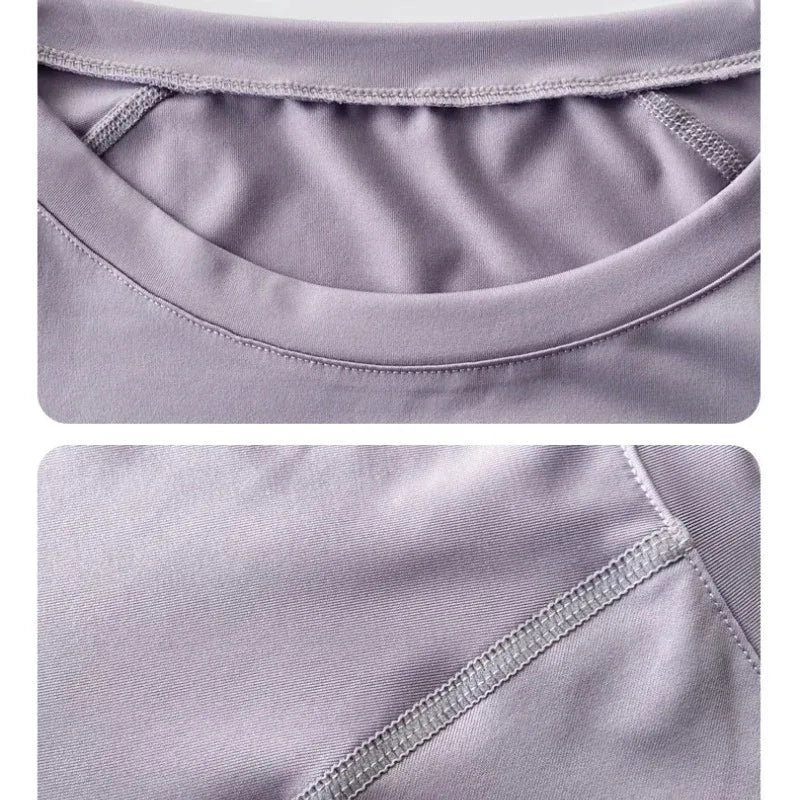 Sportswear Woman Gym 2025 Yoga Clothes Women Butt Cover Short Sleeve T-Shirt Quick Dry Fitness Top Breathable Slim Running Shirt